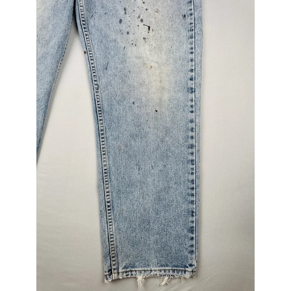 Vintage 90s Levi's 554 Jeans 35x30 USA Made Distressed Paint Workwear Denim